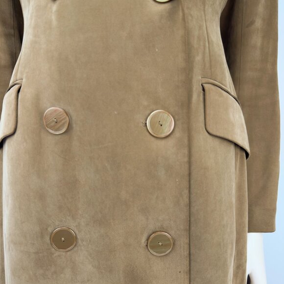 MASSIMO DUTTI Blazer Dress / Trench Coat Tan Kaki Double-Breasted Belted‎ Fall 6 - Picture 15 of 16